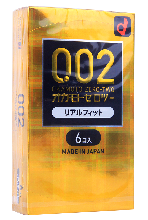百伞实拍｜冈本002 Real Fit日本版6只装盒装正面